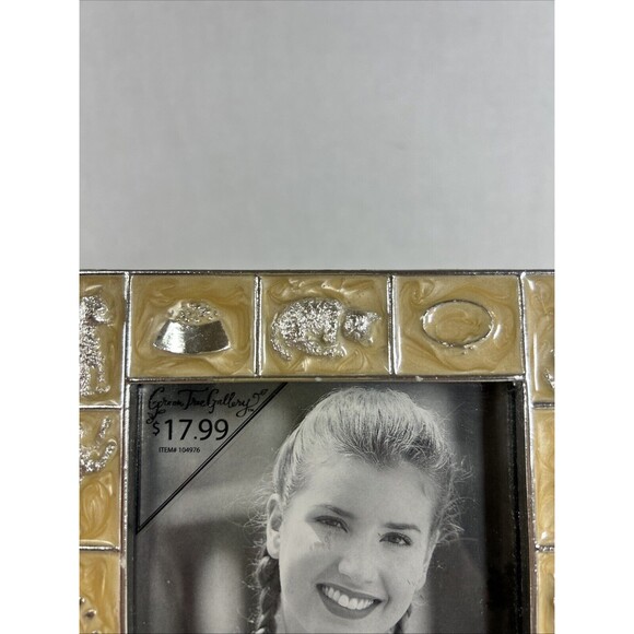 Green Tree Gallery Vintage 4”X6” Frame Animals Pets Yellow Swirl Cat Vintage - Picture 12 of 12